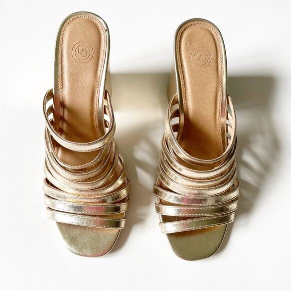 Urban Outfitters Gold Anna Strappy Mule Heel - Picture 4 of 6